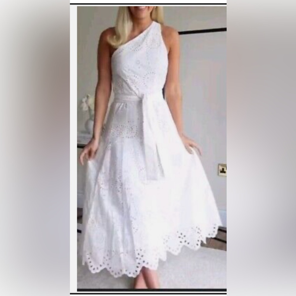 Zara White V-Neck Sleeveless Maxi Dress